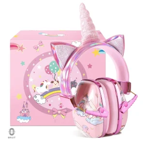 Casque anti-bruit bébé, design licorne coloré et amusant