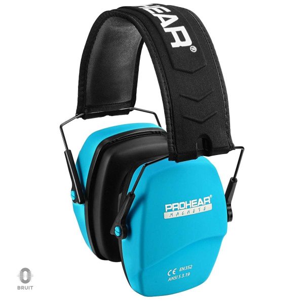 Casque bleu conçu pour réduire les bruits ambiants
