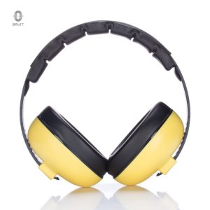 Casque de protection auditive jaune, idéal pour réduire le bruit