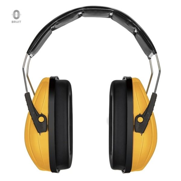 Casque anti-bruit jaune pour une protection auditive efficace