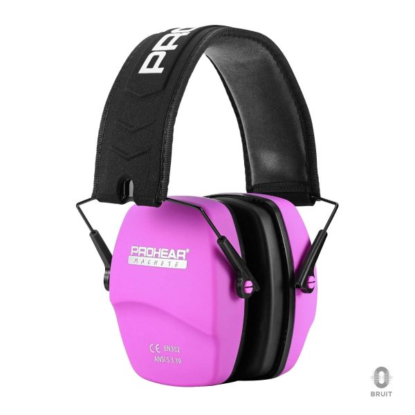 Casque anti-bruit rose pour un confort optimal