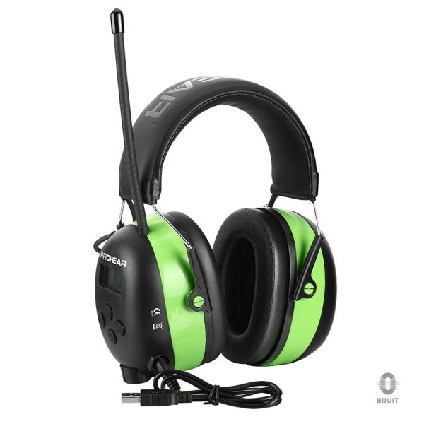 Casque anti-bruit vert idéal pour le travail et les loisirs