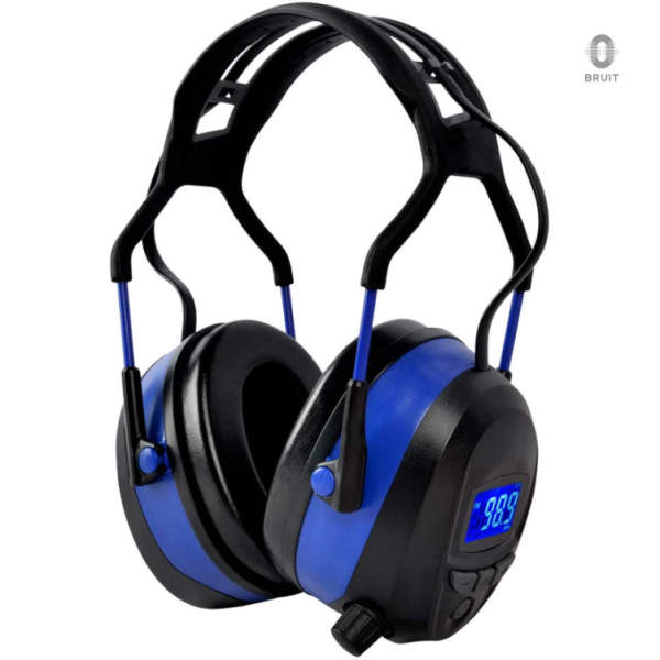 Casque anti-bruit bleu pour le tir sportif
